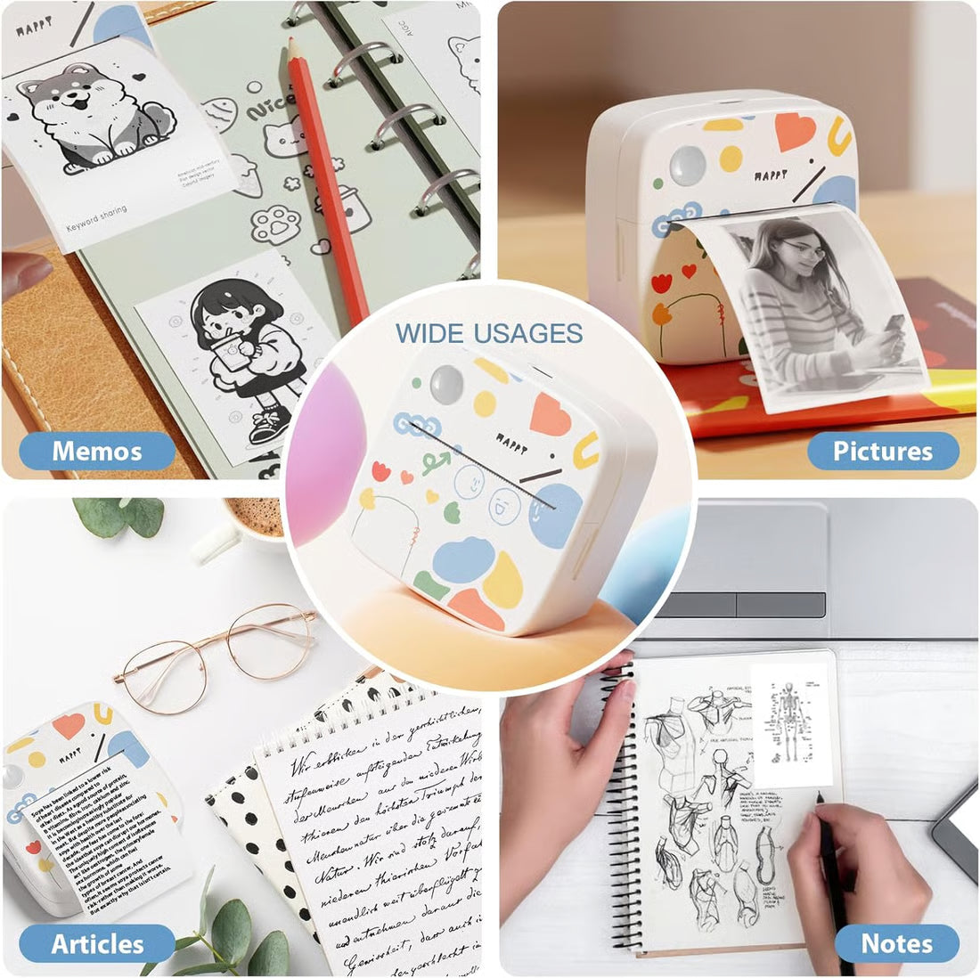 MINI Portable Sticker Printer. Bluetooth Inkless Printpods,Pocket Label Maker Suitable for creative kids
