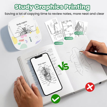 MINI Portable Sticker Printer. Bluetooth Inkless Printpods,Pocket Label Maker Suitable for creative kids
